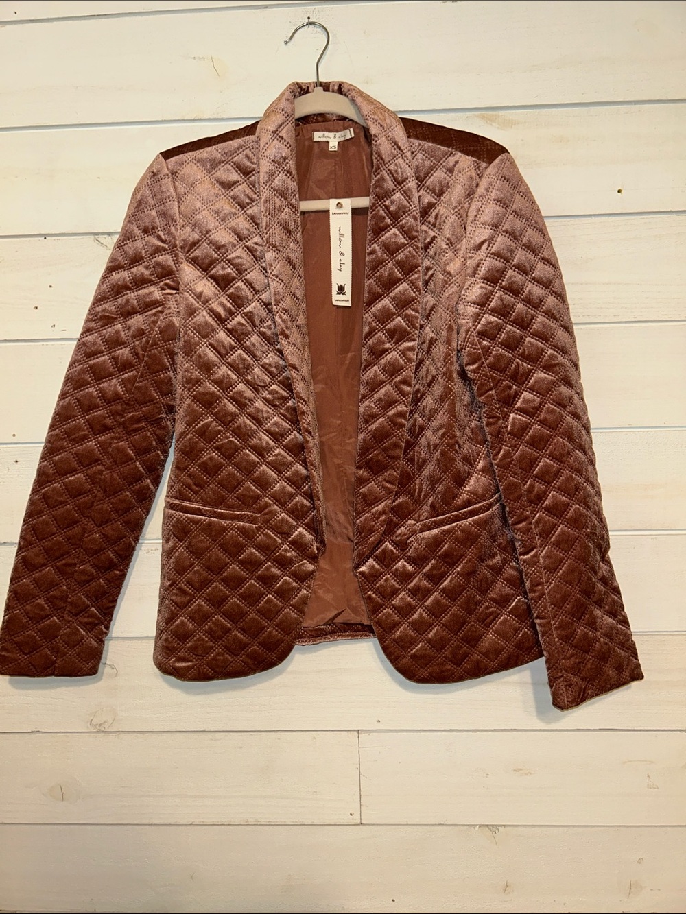 Quilted Willow & Clay. Velvet Blazer Jacket Anthropologie